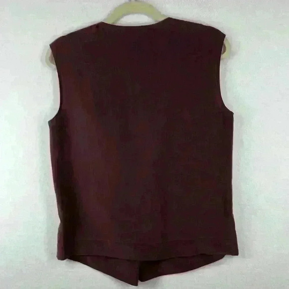 Classiques Entier Silk Blouse Size S Plum Beautiful Sleeveless V-Neck Drapes - Picture 4 of 8
